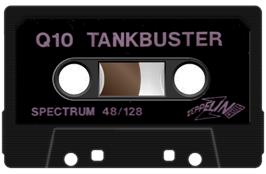 Cartridge artwork for Q10 Tankbuster on the Sinclair ZX Spectrum.