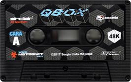 Cartridge artwork for Qbox on the Sinclair ZX Spectrum.