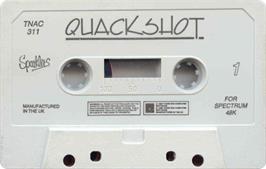 Cartridge artwork for Quackshot on the Sinclair ZX Spectrum.
