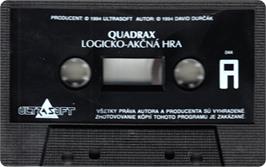 Cartridge artwork for Quadrax on the Sinclair ZX Spectrum.