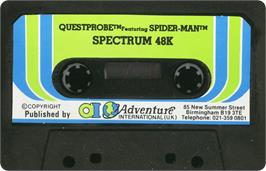 Cartridge artwork for Questprobe Featuring Spider-man on the Sinclair ZX Spectrum.