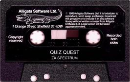 Cartridge artwork for Quiz Quest on the Sinclair ZX Spectrum.