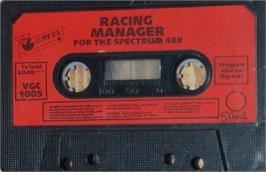 Cartridge artwork for Racing Manager on the Sinclair ZX Spectrum.