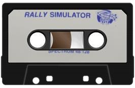 Cartridge artwork for Rally Simulator on the Sinclair ZX Spectrum.