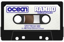 Cartridge artwork for Rambo - First Blood Part 2 on the Sinclair ZX Spectrum.