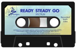 Cartridge artwork for Ready Steady Go on the Sinclair ZX Spectrum.