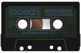 Cartridge artwork for Red Heat on the Sinclair ZX Spectrum.