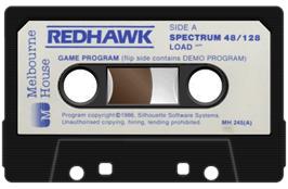 Cartridge artwork for Redhawk on the Sinclair ZX Spectrum.