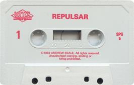 Cartridge artwork for Repulsar on the Sinclair ZX Spectrum.