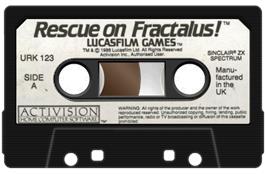 Cartridge artwork for Rescue On Fractalus! on the Sinclair ZX Spectrum.