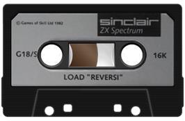 Cartridge artwork for Reversi on the Sinclair ZX Spectrum.