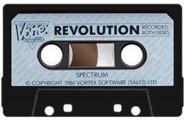 Cartridge artwork for Revolution on the Sinclair ZX Spectrum.