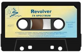 Cartridge artwork for Revolver on the Sinclair ZX Spectrum.