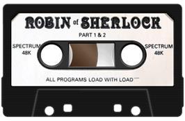 Cartridge artwork for Robin Of Sherlock on the Sinclair ZX Spectrum.