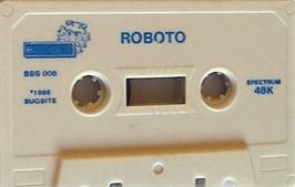 Cartridge artwork for Roboto on the Sinclair ZX Spectrum.
