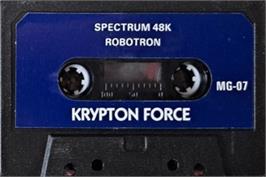 Cartridge artwork for Robotron: 2084 on the Sinclair ZX Spectrum.