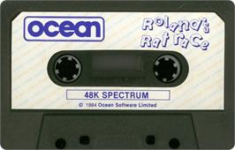 Cartridge artwork for Roland's Rat Race on the Sinclair ZX Spectrum.