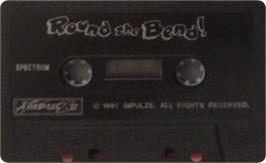 Cartridge artwork for Round the Bend! on the Sinclair ZX Spectrum.