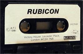 Cartridge artwork for Rubicon on the Sinclair ZX Spectrum.