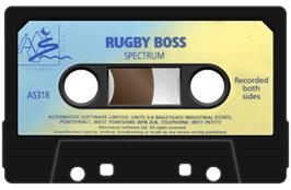 Cartridge artwork for Rugby Boss on the Sinclair ZX Spectrum.