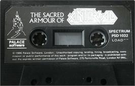 Cartridge artwork for Sacred Armour Of Antiriad, The on the Sinclair ZX Spectrum.