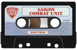 Cartridge artwork for Saigon Combat Unit on the Sinclair ZX Spectrum.