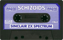 Cartridge artwork for Schizoids on the Sinclair ZX Spectrum.