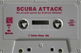 Cartridge artwork for Scuba Attack on the Sinclair ZX Spectrum.