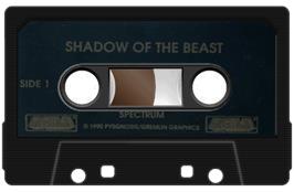 Cartridge artwork for Shadow Of The Beast on the Sinclair ZX Spectrum.