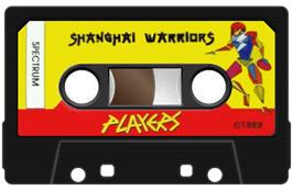 Cartridge artwork for Shanghai Warriors on the Sinclair ZX Spectrum.