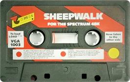 Cartridge artwork for Sheepwalk on the Sinclair ZX Spectrum.