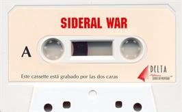Cartridge artwork for Sideral War on the Sinclair ZX Spectrum.