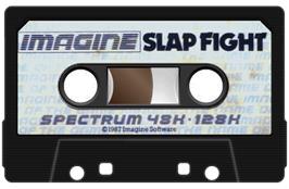 Cartridge artwork for Slap Fight on the Sinclair ZX Spectrum.