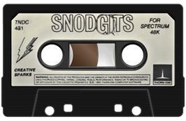 Cartridge artwork for Snodgits on the Sinclair ZX Spectrum.