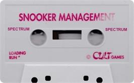 Cartridge artwork for Snooker Management on the Sinclair ZX Spectrum.
