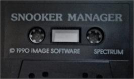 Cartridge artwork for Snooker Manager on the Sinclair ZX Spectrum.