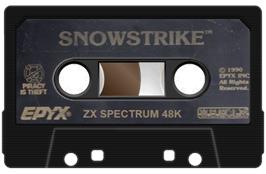 Cartridge artwork for Snow Strike on the Sinclair ZX Spectrum.