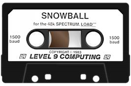 Cartridge artwork for Snowball on the Sinclair ZX Spectrum.
