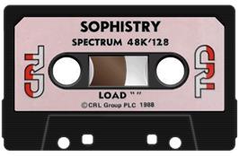 Cartridge artwork for Sophistry on the Sinclair ZX Spectrum.