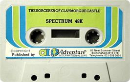Cartridge artwork for Sorcerer Of Claymorgue Castle on the Sinclair ZX Spectrum.