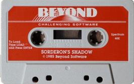 Cartridge artwork for Sorderon's Shadow - The Legend Of Elindor on the Sinclair ZX Spectrum.