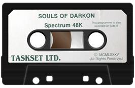 Cartridge artwork for Souls Of Darkon on the Sinclair ZX Spectrum.