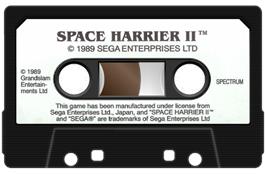Cartridge artwork for Space Harrier 2 on the Sinclair ZX Spectrum.