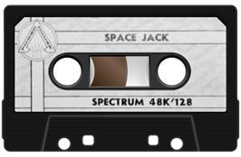 Cartridge artwork for Space Jack on the Sinclair ZX Spectrum.