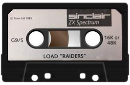 Cartridge artwork for Space Raiders on the Sinclair ZX Spectrum.