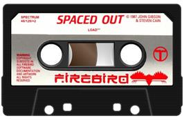 Cartridge artwork for Spaced Out on the Sinclair ZX Spectrum.