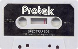 Cartridge artwork for Spectrapede on the Sinclair ZX Spectrum.