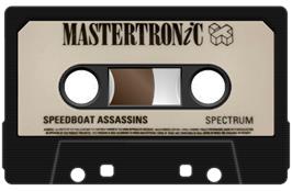 Cartridge artwork for Speedboat Assassins on the Sinclair ZX Spectrum.