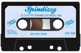 Cartridge artwork for Spindizzy on the Sinclair ZX Spectrum.