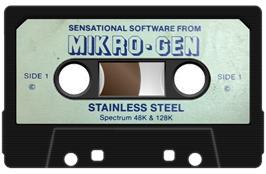 Cartridge artwork for Stainless Steel on the Sinclair ZX Spectrum.